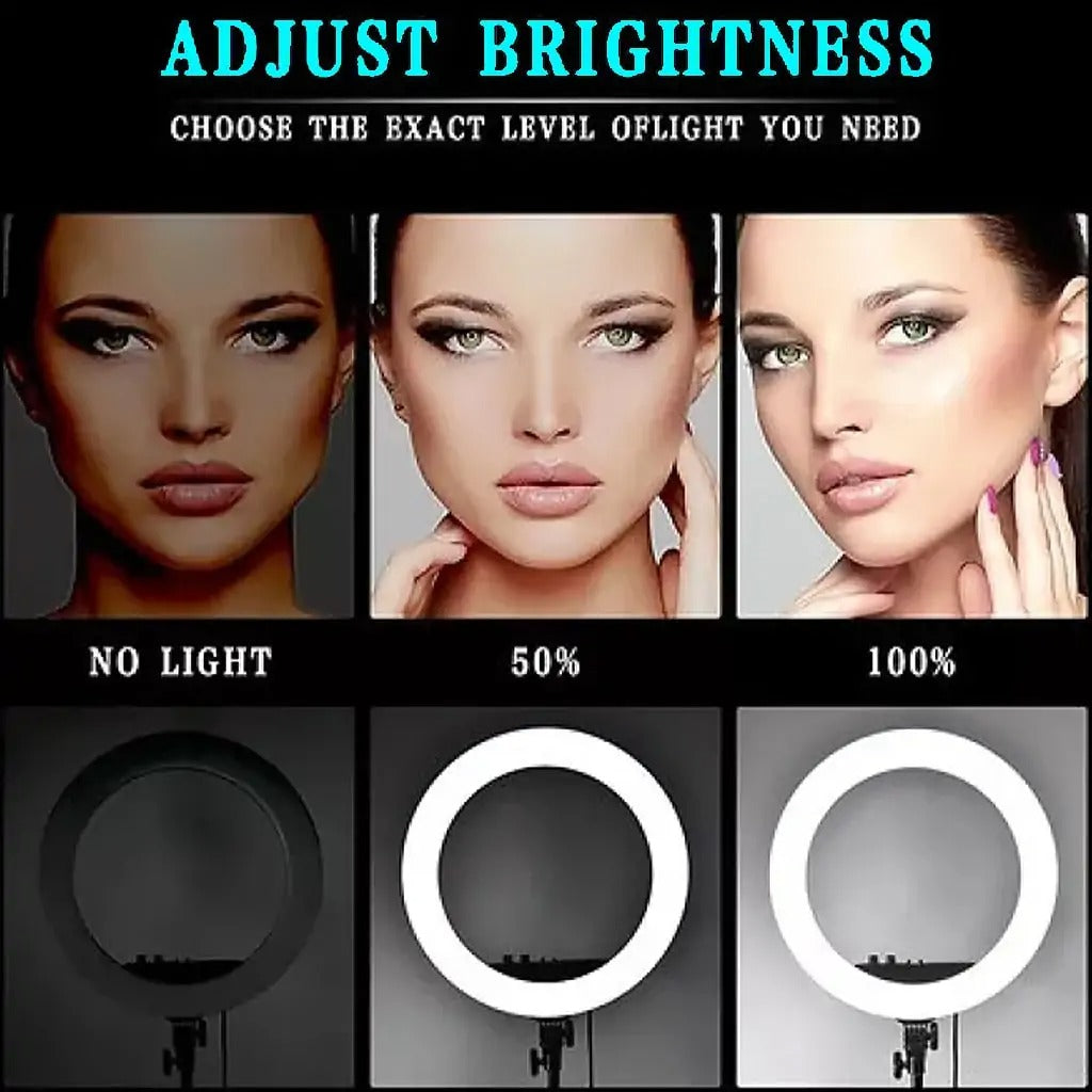 21-Inch Selfie Ring Light with Tripod Stand – Adjustable Photographic Lamp with 3 Mobile Holders