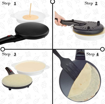 Electric Pancake & Crepe Maker with Auto Power-Off | Non-Stick Hot Plate Cooktop with Automatic Temperature Control | Perfect for Pancakes, Crepes, Omelets, and More