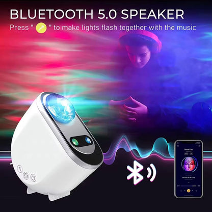 Galaxy Star Projector – 3-in-1 LED Northern Lights Aurora Projector with Bluetooth Speaker and White Noise