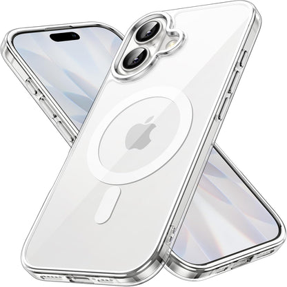 Magnetic Case for iPhone 17 6.3" - MagSafe Compatible, Shockproof Bumper, Anti-Scratch Clear Back (Transparent Design)