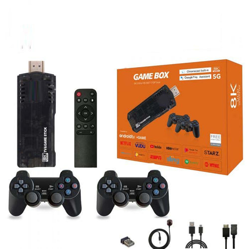 X8 Android TV Box 8K HDR | Game Console Double System | 10,000+ Classic Games | Dual Controller Support | Android TV Stick with Chromecast, Google Assistant | 5G WiFi Compatible