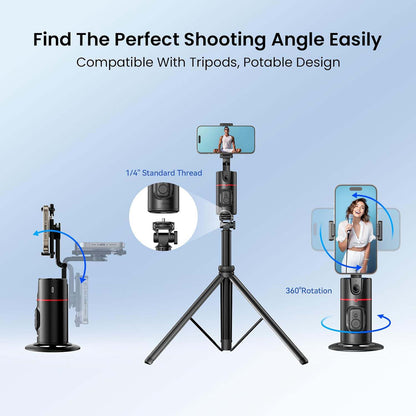 Tripod with Fill Lights – Smart Shooting Holder with 360° Rotation, Detachable Remote, and Gesture Control for Live Vlog Streaming