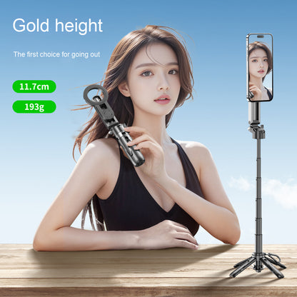 P15mini-C Magnetic Selfie Stick - Bluetooth Remote, 47.5cm Extendable, Multifunctional Camera Assistant for iPhone/Android