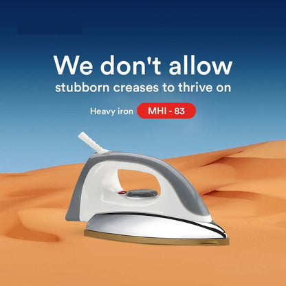 MHI-83 Automatic Dry Iron - 1800W with Ceramic Soleplate, Auto Shut-Off & Vertical Steam