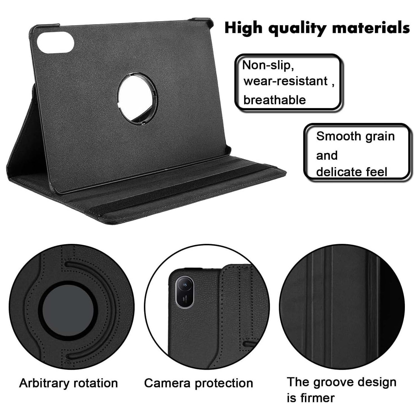 360° Rotating Leather Stand Cover Case Compitable for Huawei MatePad 11 2024 -  with Auto Wake/Sleep (Multi Colour)