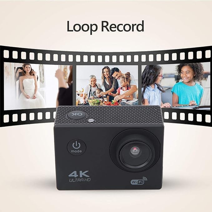 HD 1080P Outdoor WiFi Sports Camera with Waterproof Housing & Accessory Kit – 140° Wide Angle Lens for Adventure Sports