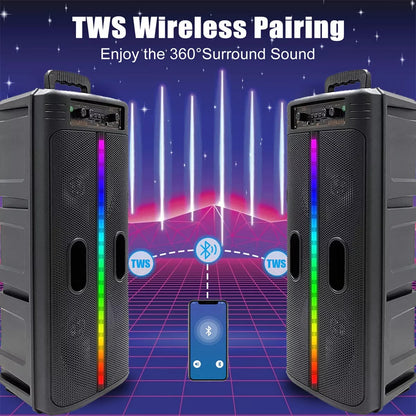 Portable 8-Inch Trolley Speaker – Powerful Bass with Bluetooth Connectivity, Ideal for Outdoor Parties