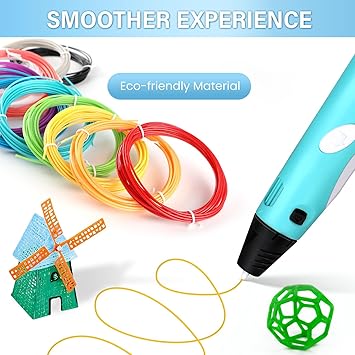 3D Pen Upgrade | Intelligent 3D Printing Pen with LCD Screen, Automatic Feeding | Includes 12 Colors PLA Filament Refills | Creative Gift for Kids