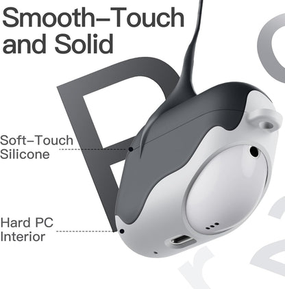 Silicone Case for AirPods Pro 2nd/1st Gen. Shockproof cover with keychain, hard PC interior & visible LED. 2023-2019 models.