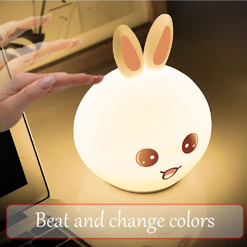 Rabbit Silicone Touch Sensor Night Light | Color Changing Breathing LED Lamp