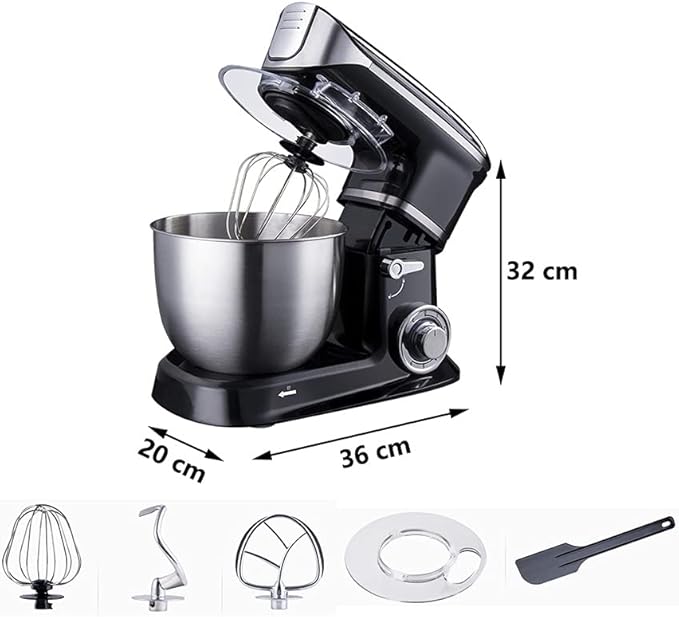 Electric Stand Mixer | Multifunctional Planetary Blender & Food Processor | Perfect Kitchen Appliance and Gift for Housewives (Color: Black)