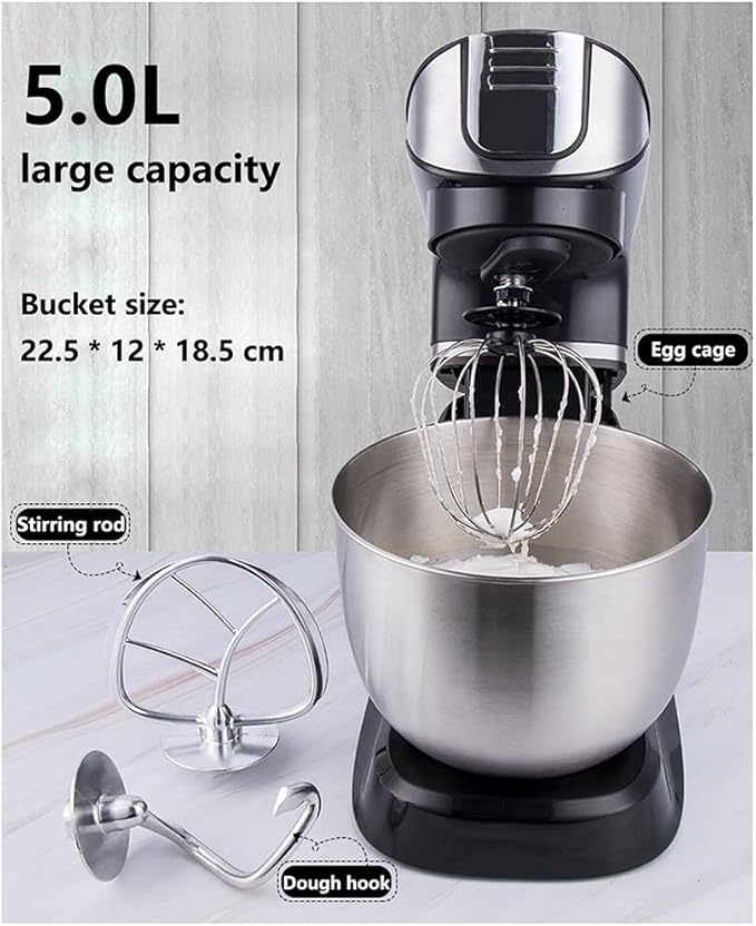 Electric Stand Mixer | Multifunctional Planetary Blender & Food Processor | Perfect Kitchen Appliance and Gift for Housewives (Color: Black)
