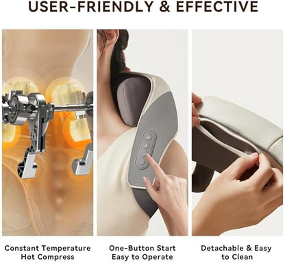 Wireless Back Muscle Relaxing Massage Pillow – Neck and Shoulder Massager for Pain Relief