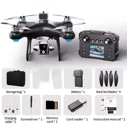 KY102 Drone with Screen Remote Control. Foldable obstacle avoidance & WiFi FPV quadcopter for kids & adults. HD camera.