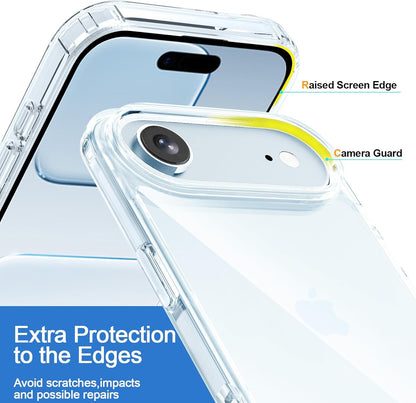 Crystal Clear Case for iPhone 17 Air 6.5" (2025) - Anti-Yellowing Hard Back, Slim Shockproof Bumper, Wireless Charging Compatible