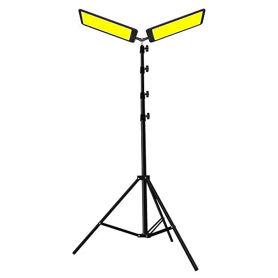 LED Work Light with Telescoping Tripod | 20,000 Lumen Dual-Head Work Light with Stand | Ideal for Outdoor and Indoor Lighting
