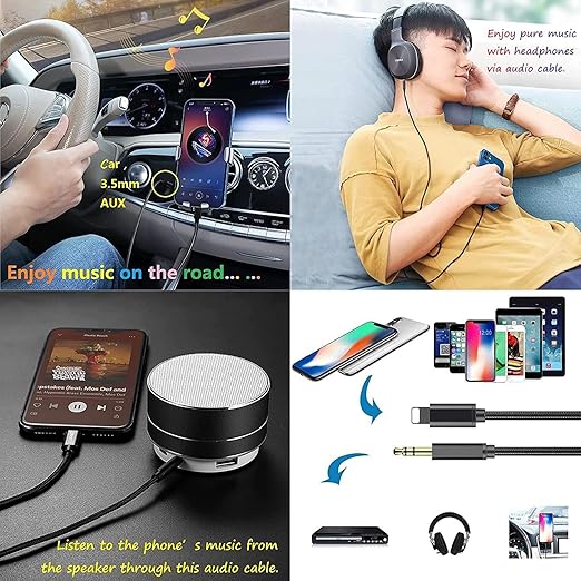 GAC-365 Type-C to 3.5mm Aux Audio Cable – 100cm Plug & Play Audio Cable with Sturdy Nylon Braid for MP3, CD, Phone, Computer, and Sound Systems