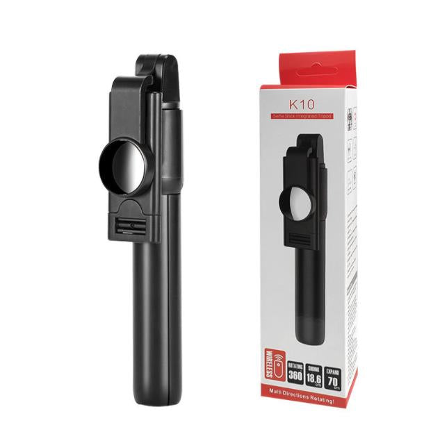 K10 Remote Tripod Mobile Universal Selfie Stick - Multifunctional Bluetooth Selfie Stick & Phone Tripod with Remote Control, Adjustable and Compact, Compatible with iPhone, Android
