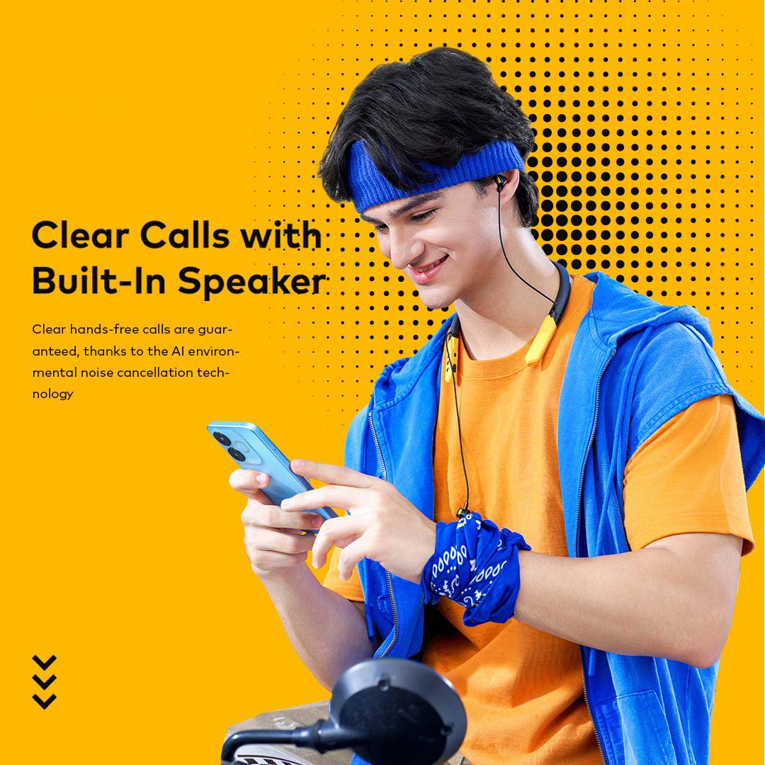 N500 Halter-neck Headphones. 75-hour battery life with flexible, comfortable neckband design for all-day wear.