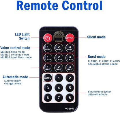 LED Disco Lights Party Lights | Rotating Crystal Magic Ball Lights for the Ultimate Party Atmosphere | Colorful Lighting for Any Occasion