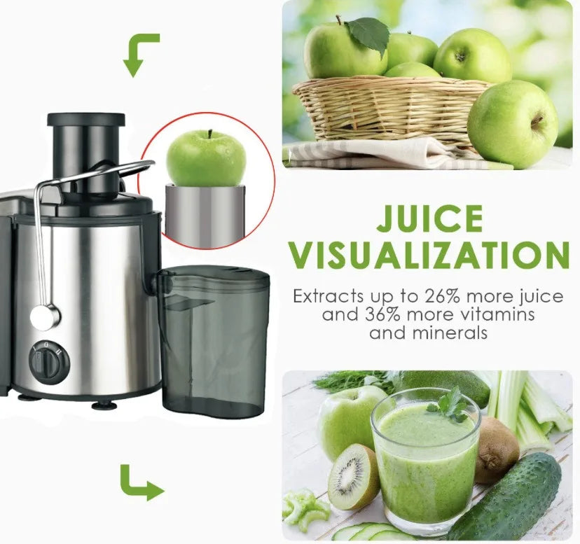 Multifunctional 800W Centrifugal Juicer Machine with Anti-Drip & Anti-Slip Design, 2-Speed Juicer for Fruits & Vegetables – Fast Juice Extraction