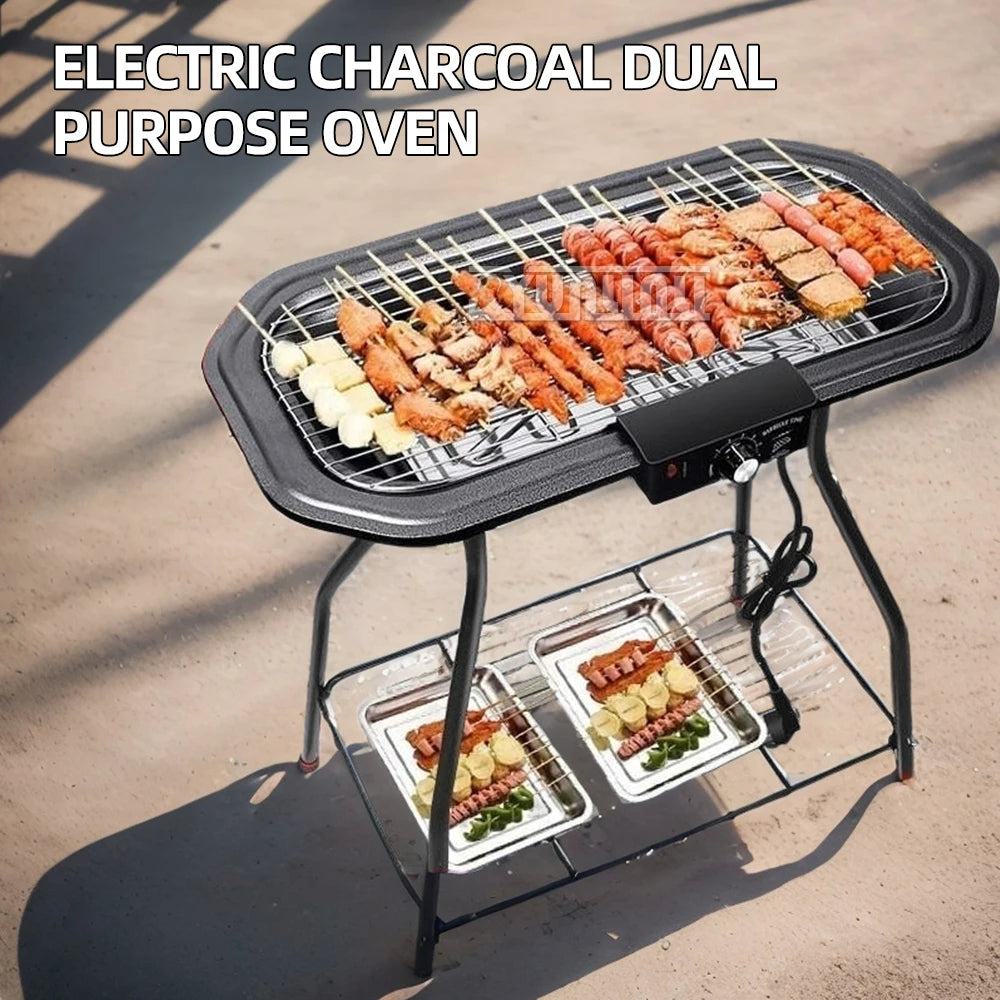 Electric Table Top Grill Griddle - 1800W Indoor/Outdoor Hotplate Cooker, Double Comfort for Kitchen, Camping, Parties & Festivals
