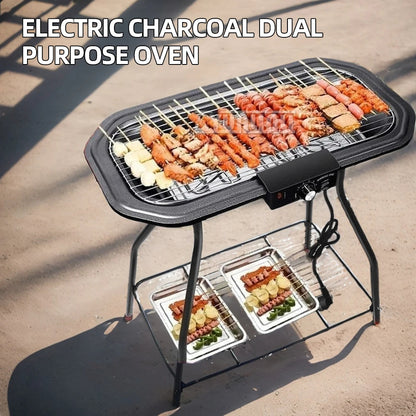 Electric Table Top Grill Griddle - 1800W Indoor/Outdoor Hotplate Cooker, Double Comfort for Kitchen, Camping, Parties & Festivals
