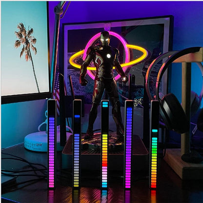 32-Bit RGB Music Rhythm Light - Sound-Activated LED with Tripod Stand, Voice Control, 3D Effects for Parties & Home Decor