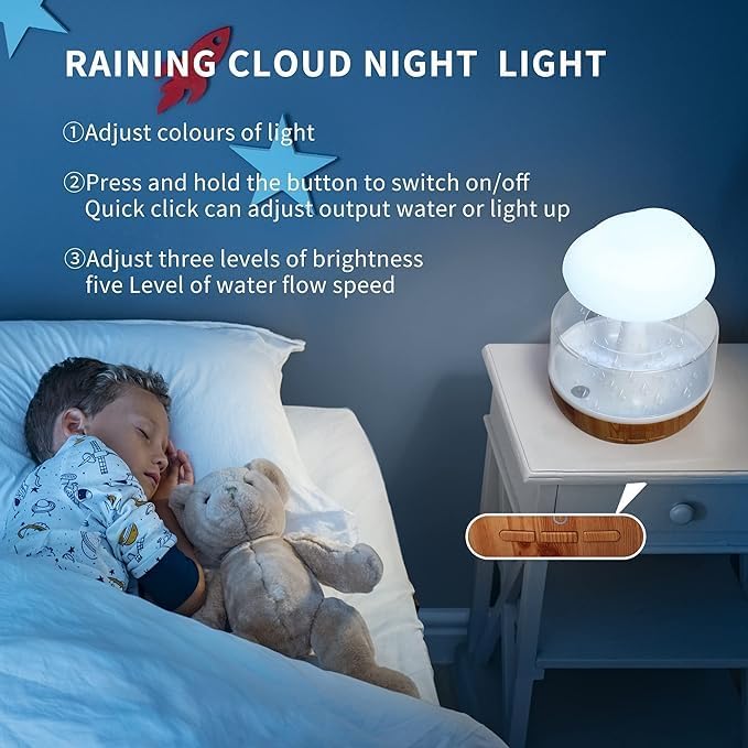 Raining Cloud Night Light Aromatherapy Diffuser – Your All-in-One Relaxation and Sleep Aid