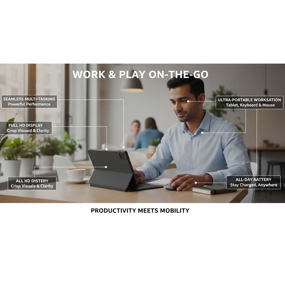 Tab 91 10.1-inch Android Tablet. Octa-core processor, 8MP+13MP cameras, 5000mAh battery & Android 15 for smooth performance.