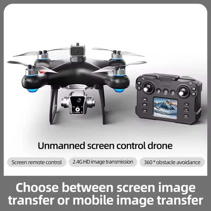 KY102 Drone with Screen Remote Control. Foldable obstacle avoidance & WiFi FPV quadcopter for kids & adults. HD camera.
