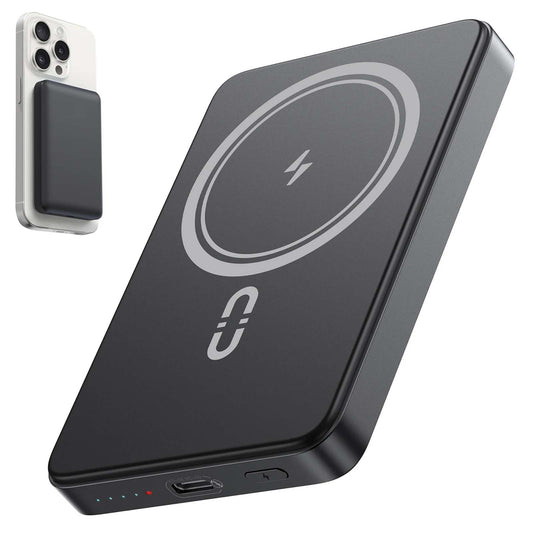 Magnetic Power Bank 5000mAh - 15W Ultra Slim Wireless Charger | Magsafe Compatible for iPhone & Android | Fast Portable Charging