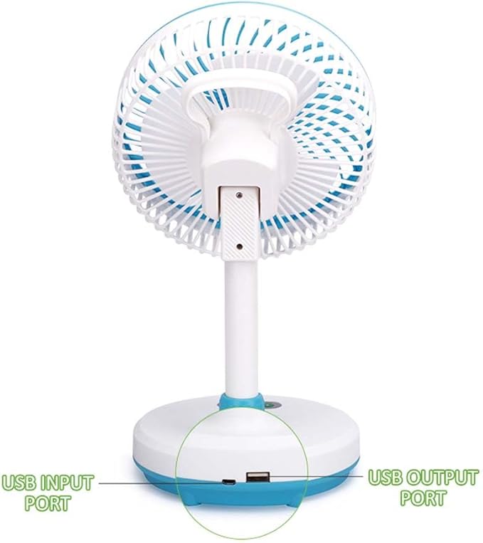 USB Charging Rechargeable Table Fan with Lighting Lamp | Portable & Convenient | Made in China