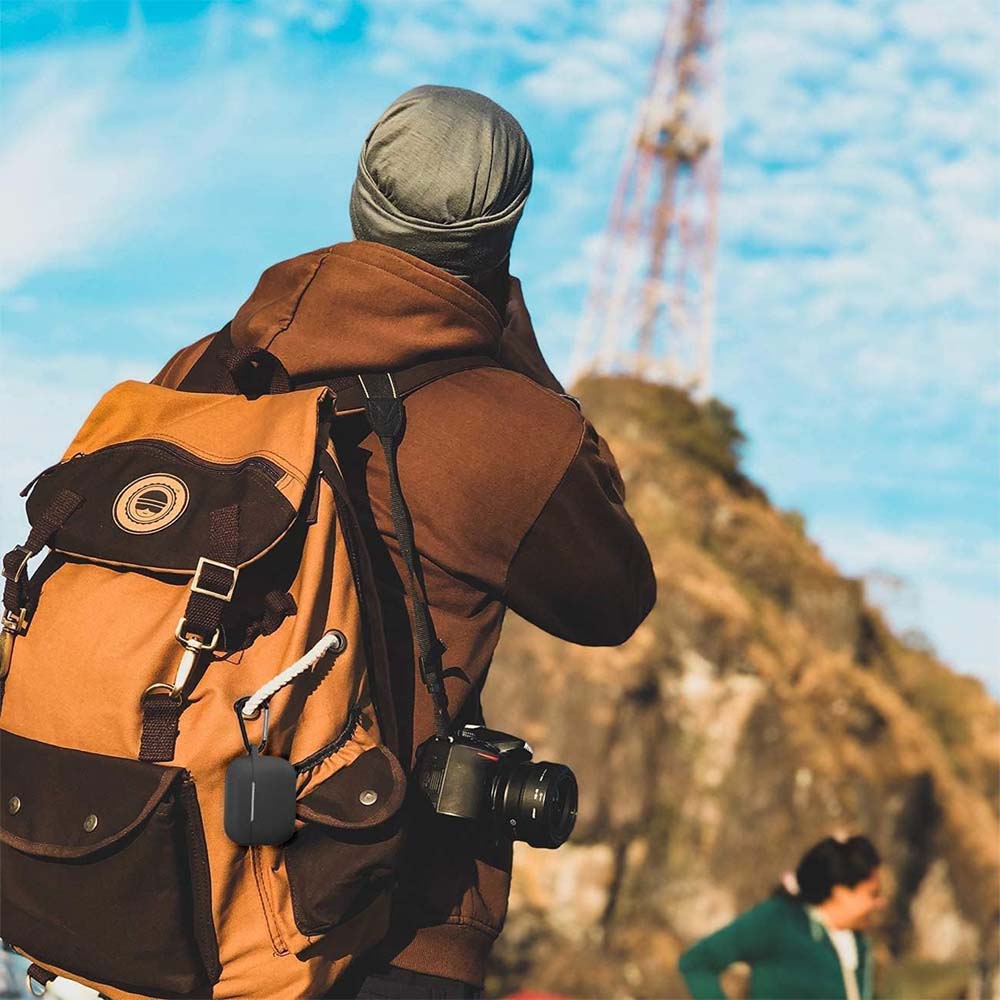 AC05 AirPods Pro Protective Case. Shockproof silicone cover with carabiner clip. Wireless charging compatible & LED visible.