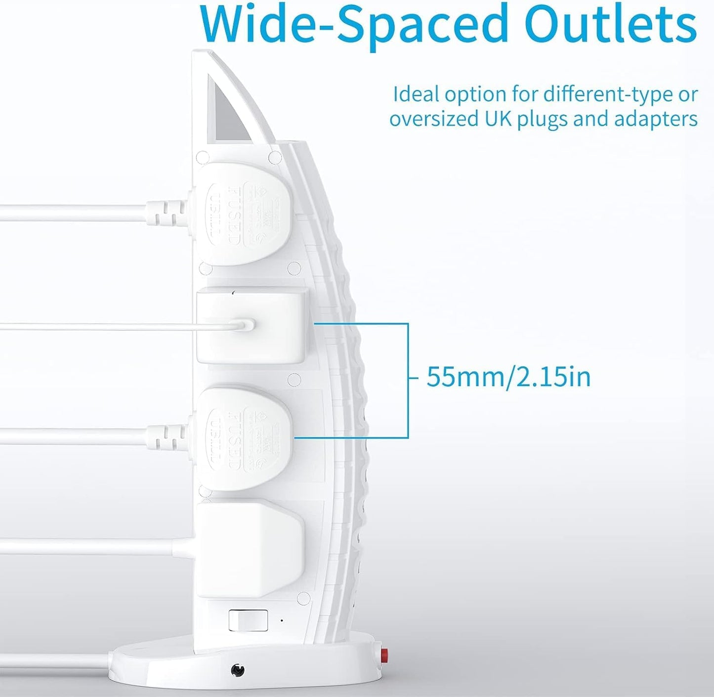 Sailboat Shape Tower Extension Lead – Featuring Type C Fast Charging Ports