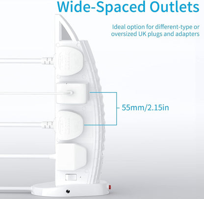 Sailboat Shape Tower Extension Lead – Featuring Type C Fast Charging Ports