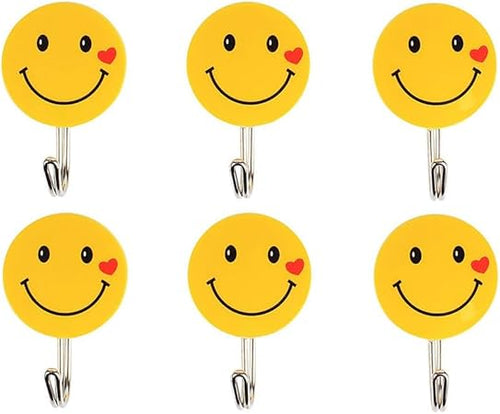 Wall Hanging Hook Set | 9-Piece Emoji Face Hooks with Strong Poster Adhesive