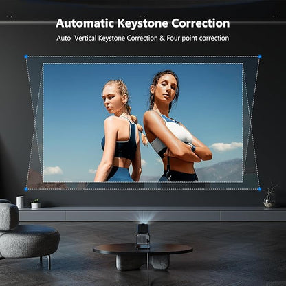 Android 11 Projector | 390 ANSI Lumens | HY320 4K Native 1080p with Dual WiFi6 & BT5.0 | Portable Outdoor Cinema Projector Upgrade to HY300