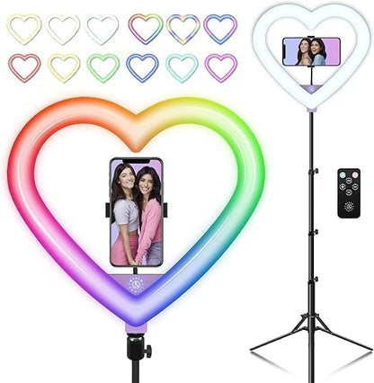 JM26-10 RGB LED Heart-Shaped Ring Light – Elegant and Flexible Lighting for Enhanced Photography and Videography