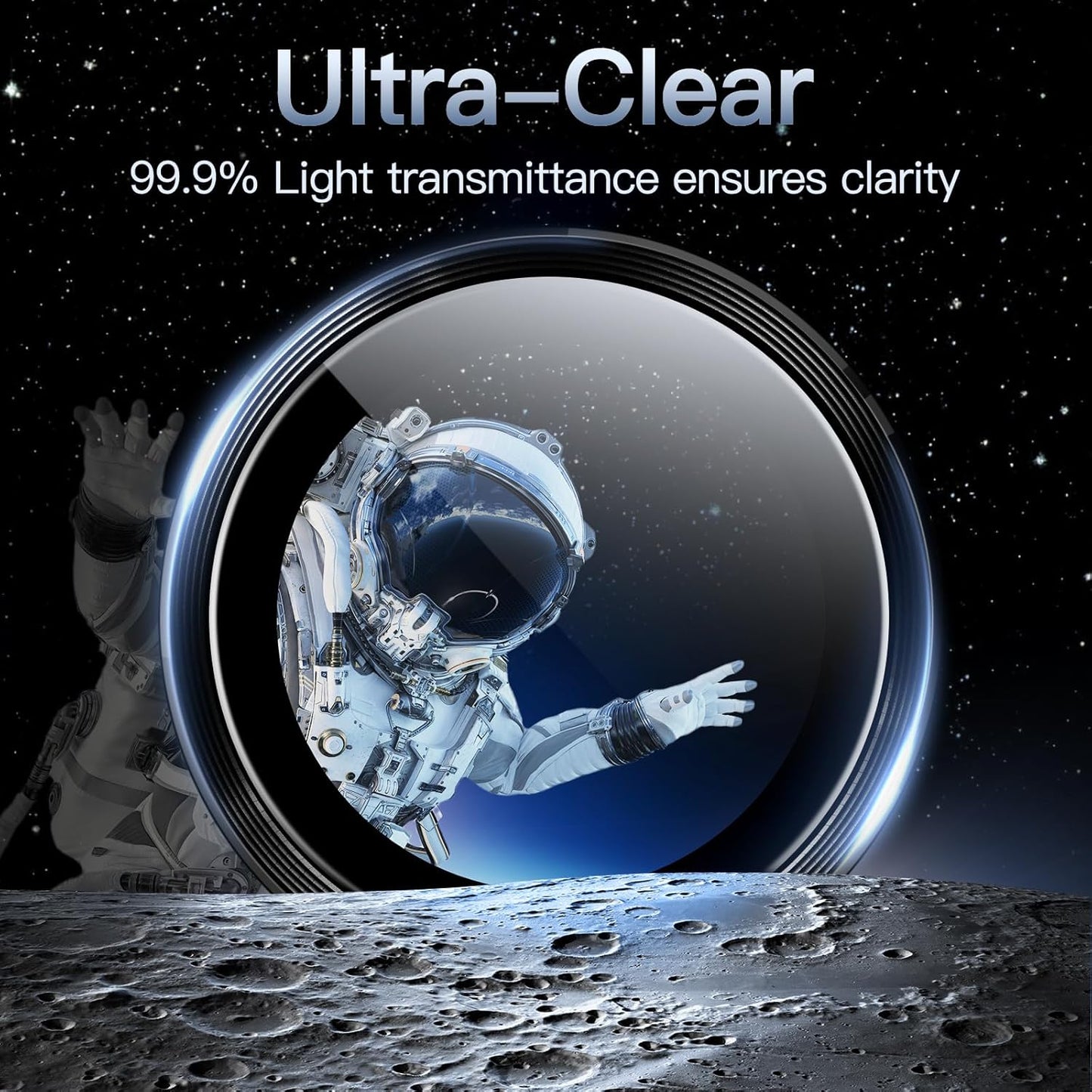 iPhone 16/17 Pro Max Camera Lens Protector - 3-Pack 9H Tempered Glass with Aluminum Alloy Ring, Anti-Scratch HD Cover (Black)