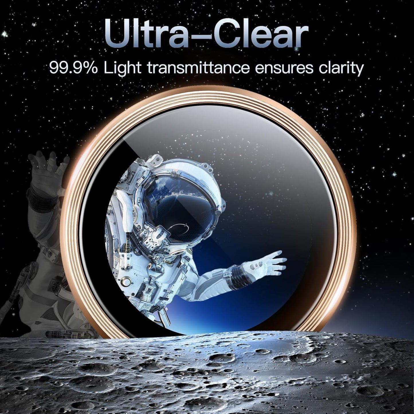 iPhone 16/17 Pro Max Camera Lens Protector - 3-Pack 9H Tempered Glass with  Alloy Ring, Anti-Scratch HD Cover (Desert Titanium)