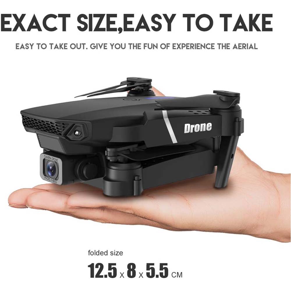 8K Foldable Mini Drone - Dual Camera, WiFi FPV, Gesture Control, Android/iOS Compatible with Carry Case (Black)