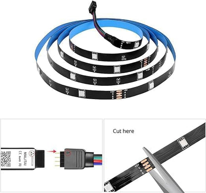 5m Bluetooth LED Strip with USB RGB TV Backlight | Smart App Controlled, Music Sync, and 24-Button Remote | Ideal for Home and TV Decoration