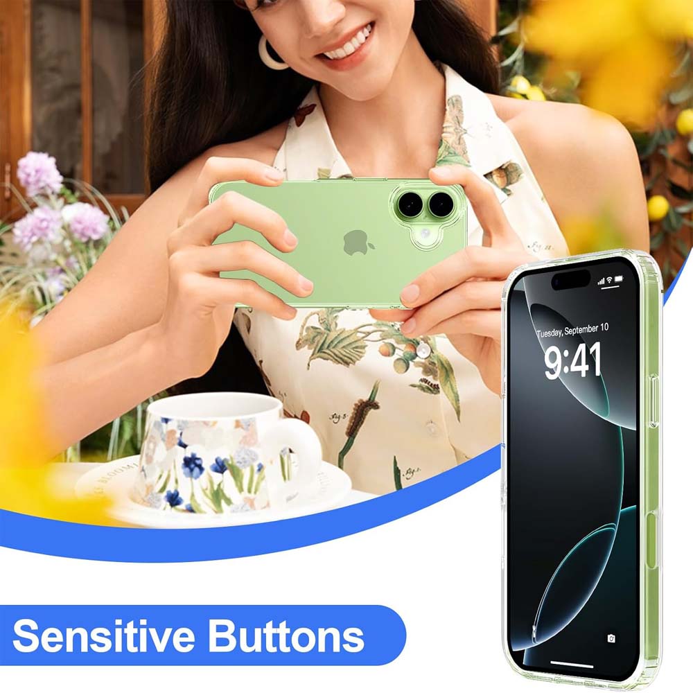 Crystal Clear Case for iPhone 17 6.3" (2025) - Anti-Yellowing Hard Back, Slim Shockproof Bumper, Wireless Charging Compatible