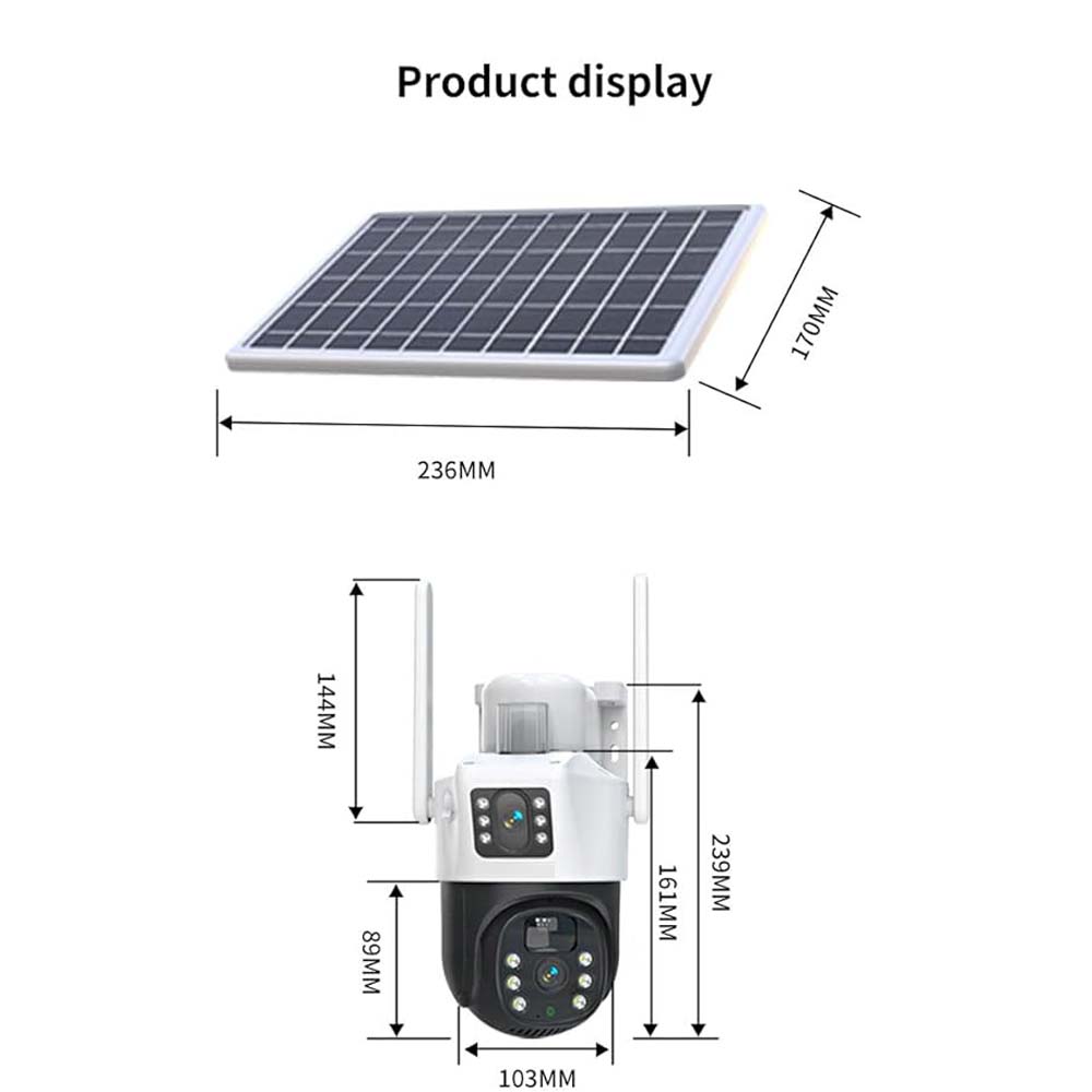 4G LTE Solar Battery Outdoor Camera | HD 4MP | Full-Color Night Vision | Sound/Light Warning | Motion Detection | IP66 Waterproof | Cloud/TF Card Storage