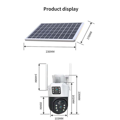 4G LTE Solar Battery Outdoor Camera | HD 4MP | Full-Color Night Vision | Sound/Light Warning | Motion Detection | IP66 Waterproof | Cloud/TF Card Storage