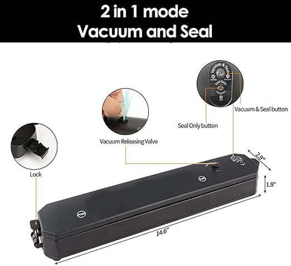 Powerful 90W Vacuum Sealer Machine | Automatic Air Sealing for Fresh Fruits, Meats, and Vegetables | Keep Food Fresh Longer