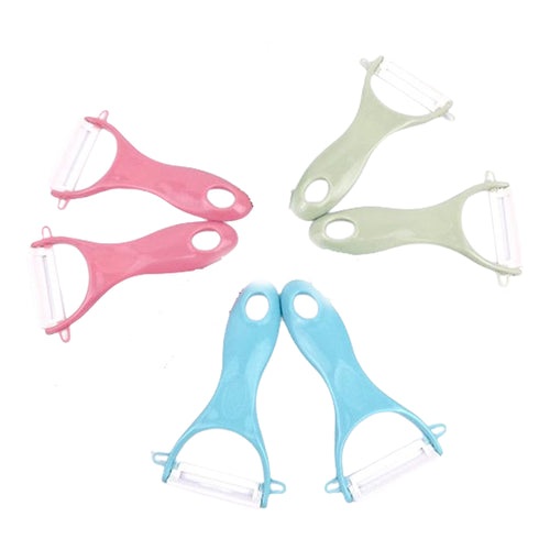 Ceramic Peeler & Sharp 'Y' Paring Knife Set | Assorted Colors | Pack of 6