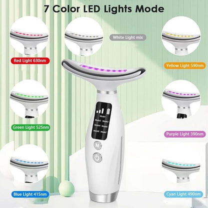 7-Colour LED Light Therapy Facial Massager - Anti-Aging, Skin Tightening & Slimming Wand for Face, Neck & Eyes