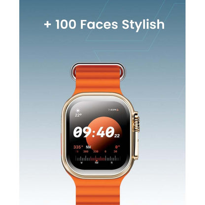 TC41 Curve Smartwatch - 2.01" AMOLED, GPT AI, Bluetooth Calls, Wireless Charging, IP68, Fitness Tracker (Orange)